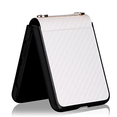 Capa de couro de fibra de carbono cordão para Samsung Galaxy Z Flip3 Z Flip 3 5G flip capa flip comp