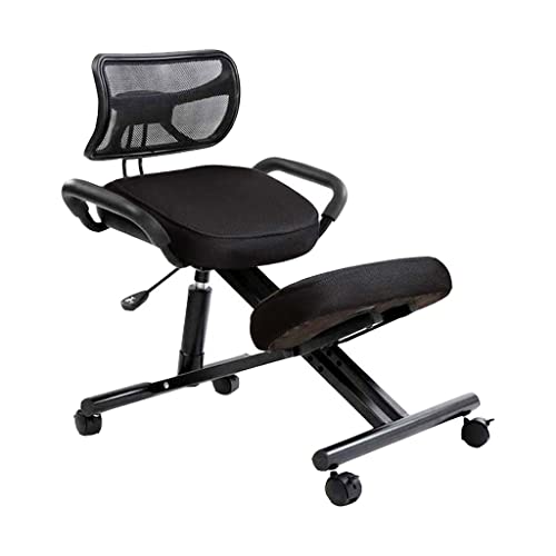 Silla ergonómica de malla para arrodillarse, función de inclinación, respaldo, ruedas, altura y ángulo ajustable, silla de trabajo para computadora para escritorio de oficina