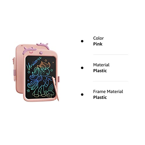 Kikapabi,Lcd Writing Tablet,10 Inch Doodle Board Drawing Pad Tablet With Lock Function, Erasable, Portable, Educational Learning Unicorn Toy Gifts For 3 4 5 6 7 8 9 Years Old Girls Toddlers(Pink) #TOP7