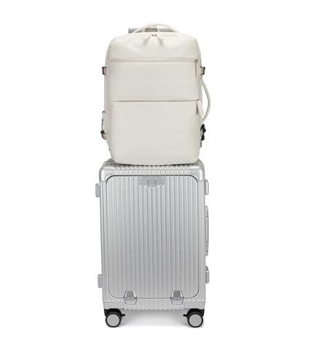 feilario 2 pcs PC Aluminum Frame Carry On Luggage Set, Cup Holder