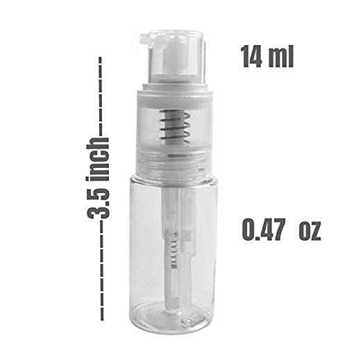 10 pack Luster dust spray Powder Sprayer 15 ml duster PET Bottle Pump dispenser, perfect for cake decoration, Glitter, Powder Luster Dust, Dry shampoo, Craft, travel size + 20 labels + 3 mini funnels4