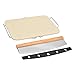 Onlyfire Pizzastein für Backofen & Gasgrill inkl.Pizzaschneider- 2 set- Rechteckiger Pizzastein mit Gestell 38 cm x 30 cm und Pizzaschneider für knusprigen Pizzaboden wie vom Italiener