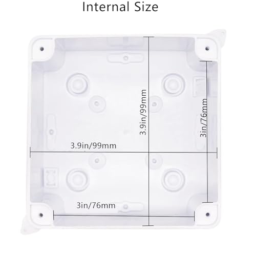 Image of Junction Box, 2 Pcs Reserved Holes Electrical Boxes Waterproof IP65 ABS Plastic Electrical Power Cord Enclosure Project Box White 3.9 x 3.9 x 2.8 inch(100x100x70mm)