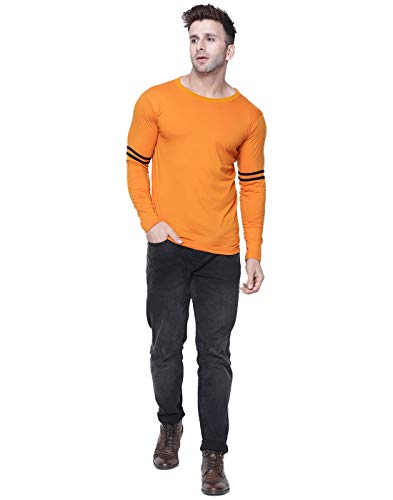 Image of Farbot Men's Regular Fit T-Shirt (FAR 002 XL Mustard Yellow XL)