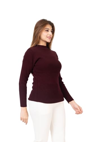 Image of TWENTY ME Winter Wear Casual Solid Acrylic Soft & Warm High Neck Skivvy for Women's