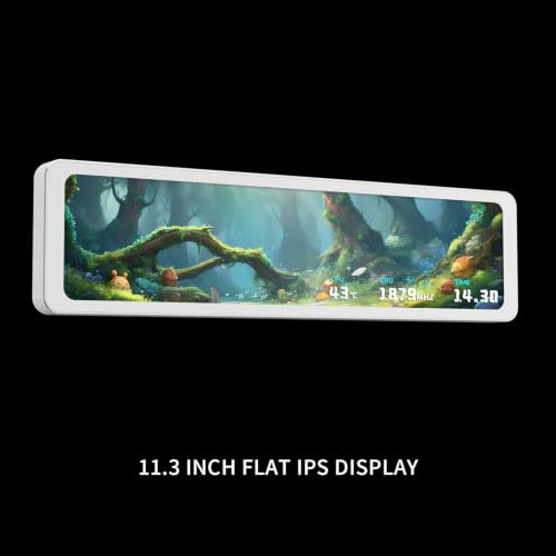 Image of Thermalright Trofeo Vision 11.3 LCD White 11.3 inch Magnetic IPS Display | 1920x400 Resolution, Magnetically Attracted to the Surface of the Chassis, DIY Image /Video Display