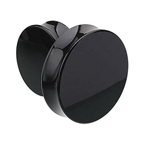 blue palm jewelry Pairs of LARGE Size Flat Face BLACK Acrylic Double Flare Plugs Ears Gauge 28mm to 51mm E600A Cover