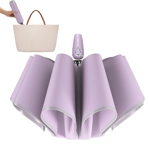 Paraguas con clip, parasol ajustable para exteriores, con abrazadera flexible para cochecito, silla de ruedas, silla de playa, carrito de golf, refugio solar portátil, viaje para patio, Morado