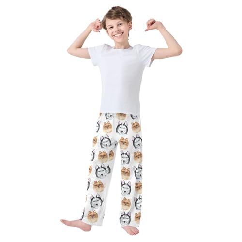 Boys' Pants Cute Dog Puppies Cartoon Long Bottoms Jogger Pants Elastic Waist Trousers with Pockets S-XL2