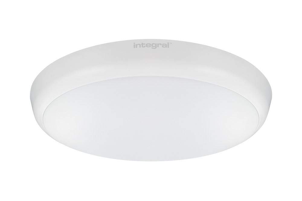 Integral Matt White 18W Slimline Flush Ceiling & Wall Light - Cool White 4000K Ip54