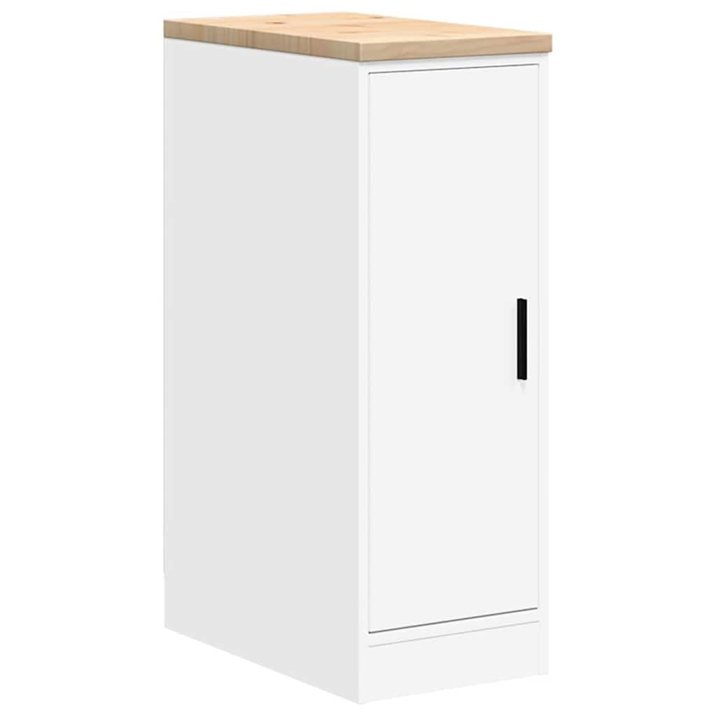 Armoire de rangement en pin blanc pour un atelier et un bureau parfaitement ordonnés