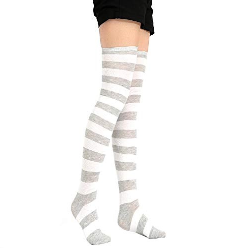 Image of Womens Thigh High Socks Athletic Stripe Cute Colorful Over the Knee High Sock Colorful Long Tube Sock