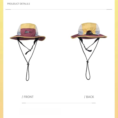 Image of Color-Blocked Fisherman Style Sun Hat for Outdoor Camping, Surfing & Vacations - Wide Brim, UV Protective, Anti-Slip