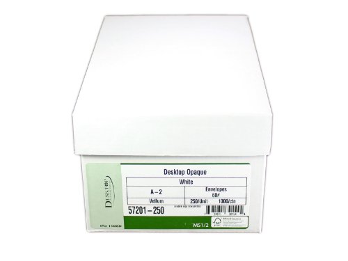 A2 White Envelopes - Square Flap - 250 Envelope Pack - Desktop Publishing Supplies Brand Envelopes - Thumbnail 2