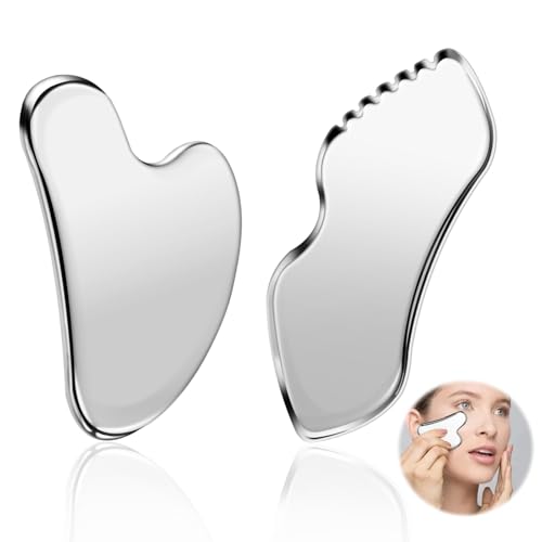 2 Pcs Stainless Steel Scraping Facial Tool for Jawline Sculpting ...
