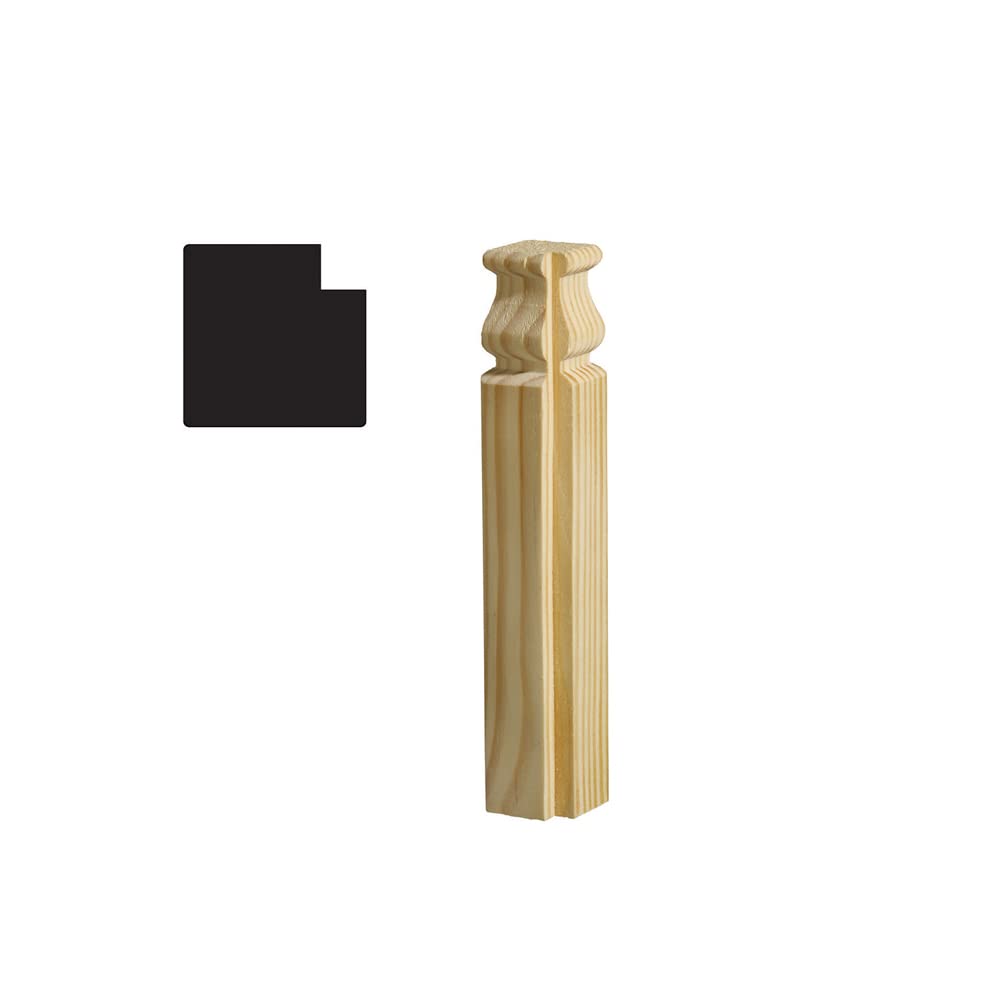 1-1/8 in x 6-3/4 in Interior White Hardwood Outside Corner Baseboard Moulding Block