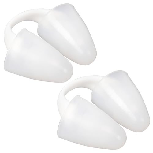 Baypify Painless Nose Plugs for Swimming,Nose Plugs for Swimming for Kids (Age 6+) and Adults, Ensure Comfort and Safety in The Water (2 White, Large)