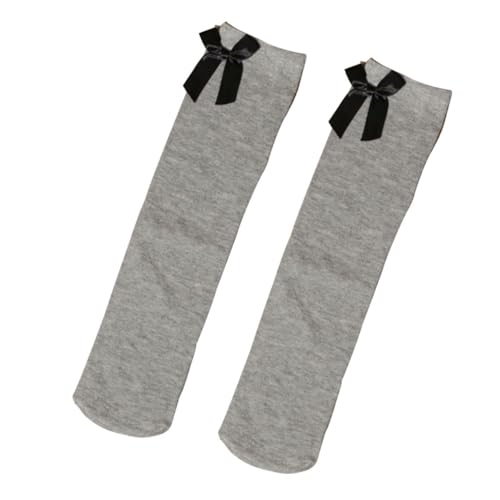 LIFKOME 1 Pair Thigh Socks High Socks Striped Stocking Bow Knee Socks High Socks Over The Knee Sock Stockings4