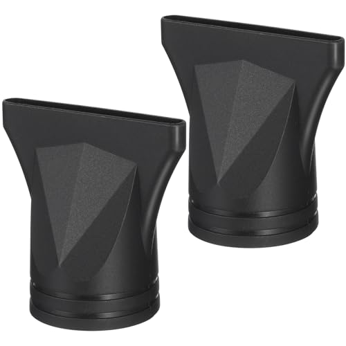 PRETYZOOM 2pcs Black Hair Dryer Nozzle and Diffuser Attachments, Universal Hair Dryer Replacement Nozzle Fit 4-4.8cm Diameter for Efficient Styling and Professional Blow Drying