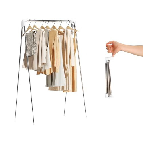Ligtchser Tragbarer Reise-Kleiderständer, zusammenklappbarer Kleiderständer für Tanz, Reisen, Camping, Trocknen, Wohnmobil, drinnen und draußen.