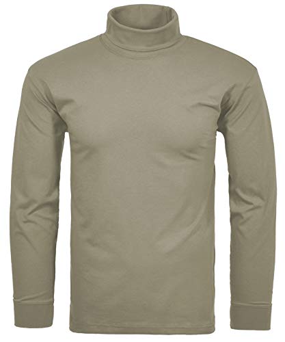 Polo d'hiver en coton épais pour homme Vert M à col côtelé confortable