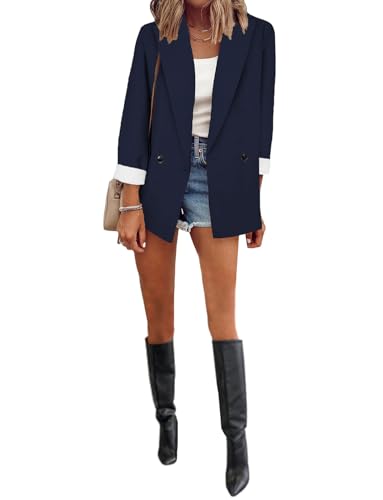 Blazer à double boutonnage femme veste casual chic noire