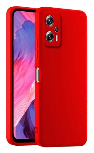 HULLIN Funda de Silicona Colorida para Teléfono, Adecuada para Poco X4 GT (6.6') - Rojo Chino