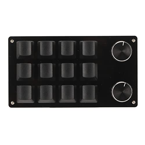 Clavier mécanique 12 touches bleu en acrylique noir macro programmable