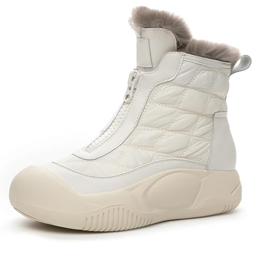 Calzado Bolovo para Mujer, Calzados Bolovo Soft, Botas Nordicas Bolovo, Orthopedic Ankle Booties with Front Zipper, Comfortable, Warm, Waterproof, Anti-Slip Winter Snow Booties