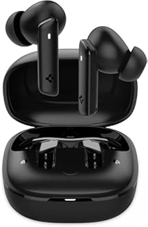 Spigen Audio Newly Launched SA-TW P20 True Wireless in Ear Earbuds with 30H Playtime, Upto 40dB 3 Multi-Mode ANC Pro, EQ Customizing App, 6-MIC, Low Latency for Gaming Mode, 10mm Driver, IPX5 - Black