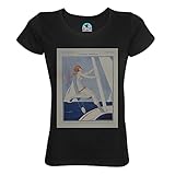 Imprimé en France French Unicorn T-Shirt Femme Col Rond Coton Bio Magazine Retro La Vie Parisienne Voilier Vintage Revue Ancienne 1920