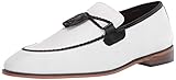STACY ADAMS Men's Bianchi Tassel Slip-On Loafer, Black and White, 12 Medium US