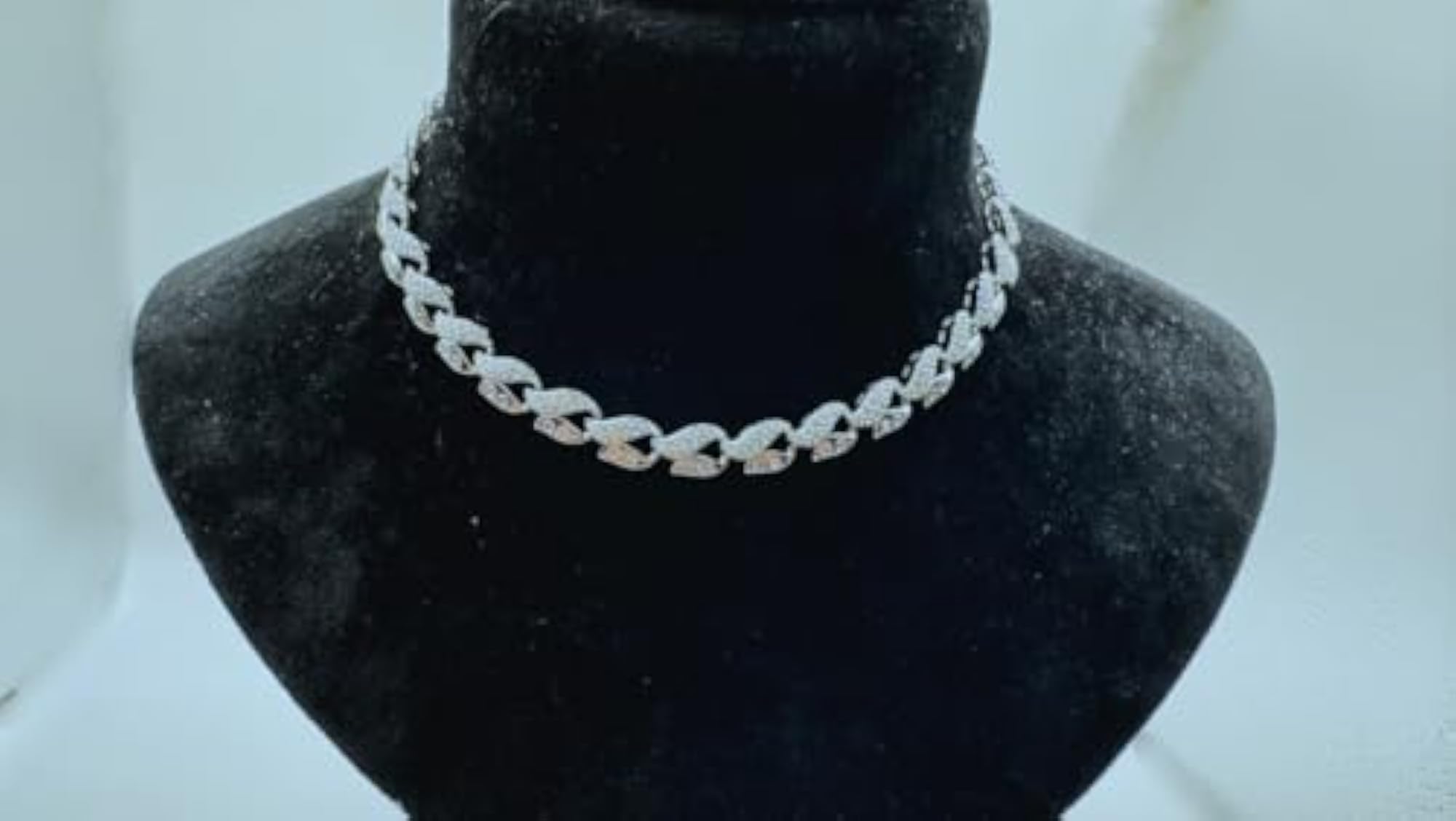 925 Sterling Silver Iced Out Cuban Link Chain Necklace for Women