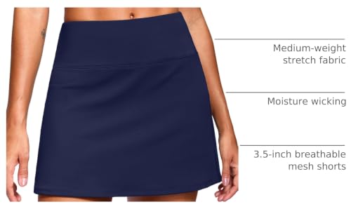 Image of SANTINY 13.5 inch /15 inch Skorts for Women with 2 Pockets High Waisted A Line Casual Pickleball Golf Skort Athletic Tennis Skirt