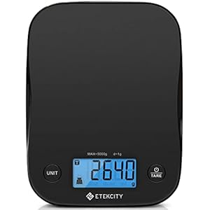 Etekcity Food Kitchen Scale, Digital Weight Grams and Oz for Cooking, Baking, Meal Prep, and Diet, Medium, Carbon Black