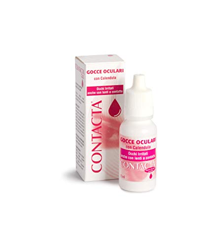 Contacta, Gocce Oculari Lenitive, Gocce Oculari con Calendula Utili per Occhi Irritati Anche con Lenti a Contatto, Azione Idratante e Rinfrescante, 15 ml