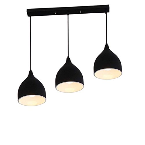 Lustre salle à manger lumière créative triple noir GZ