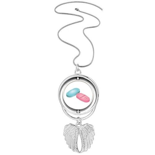 Collier pendentif pilule avec ailes d'ange gardien de votre santé