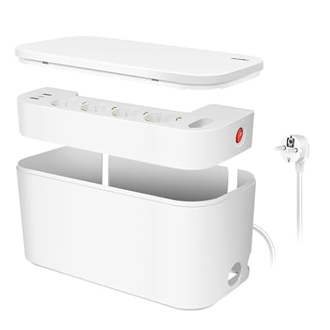 LogiLink LPS281U - skrzynka kablowa z 5 gniazdami wtykowymi, w zestawie 3 x USB, kolor: biały