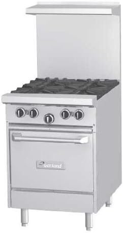 Garland G24-2G12L G Starfire Pro Series Gas Restaurant Range 24"W with (2) 33,000 BTU Open Burners, (1) 12" Griddle & Space Saver Oven
