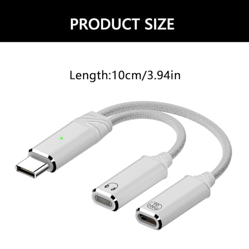 Image of 2 in 1 Type C Splitter to Type USB Headphone Sound Adapter Charging Cable Replacement for Tablet Fast Charging Cable Adapter