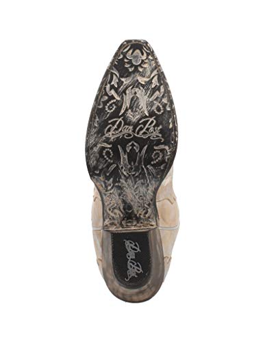 Dan Post Boots Womens Frost Bite Metallic Snip Toe Dress Boots Mid Calf Low Heel 1-2" - Silver - Size 7.5 M #TOP5