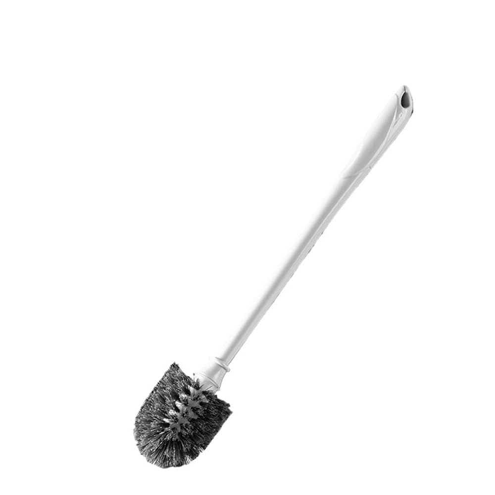 Zyyanshop White Toilet Brush Straight Long Handle Toilet Brush Household Plastic Bathroom Cleaning(White)