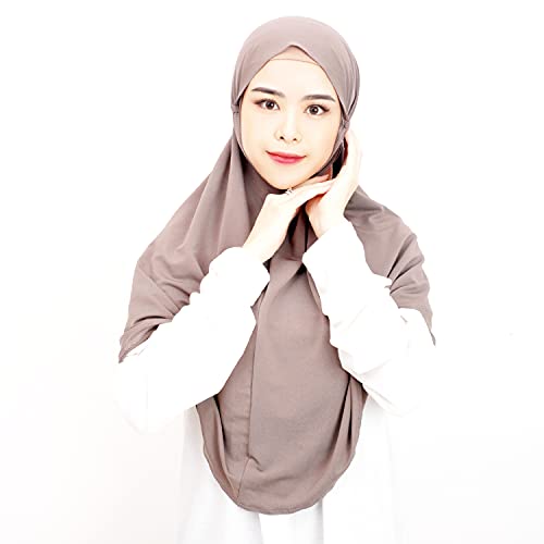 RikaJasmine Jersey Instant Hijab Ready To Wear Head Scarf for Women I Amira Modest Jilbab Islamic (Hazel) (Amira Hijab)