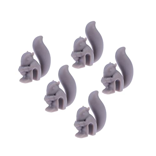 5Pcs Grey Silicone Squirrel Tea Holders Cute and Functional Tea Markers for Cups for Home and Party Use for Lovers and
