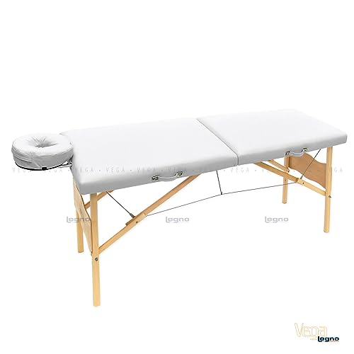 Maca Legno Vega Branca Portátil Dobrável Massagem Tattoo Depilação
