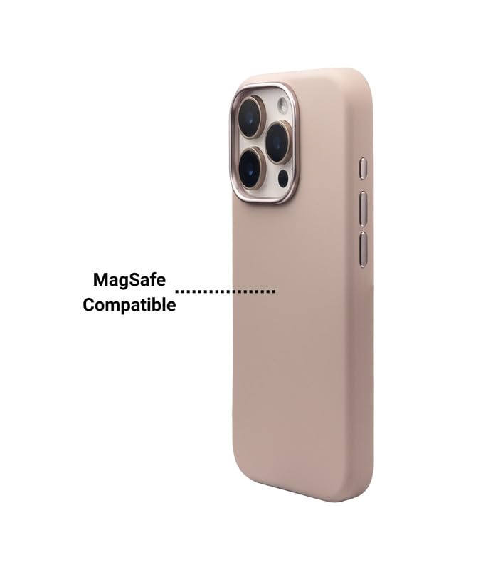 Image of Liquid Silicone Series Case for iPhone 16 Pro Compatible with Wireless Charging | Soft Touch Anti-Fingerprint Finish | Shockproof Slim Protective Back Cover | Pink Edition