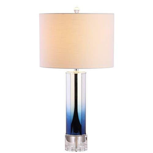 Lámpara de mesa de cristal azul de 27 pulgadas