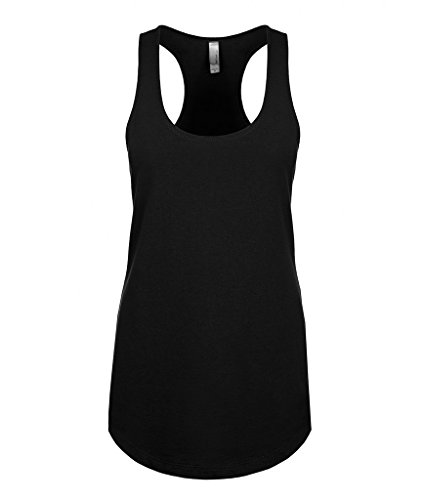 Next Level Apparel Women's Ideal Racerback Tank Top - 60% Cotton 40% Polyester Blend, Banana-Black Color