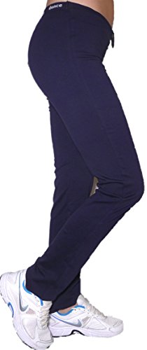 Pantajazz Pantaloni Vita Alta Dritti Sigaretta Sportivi Fitness Danza Palestra Pilates Walking Cotone Elasticizzato Donna Ragazza (XXL 50 IT Donna, Blu)